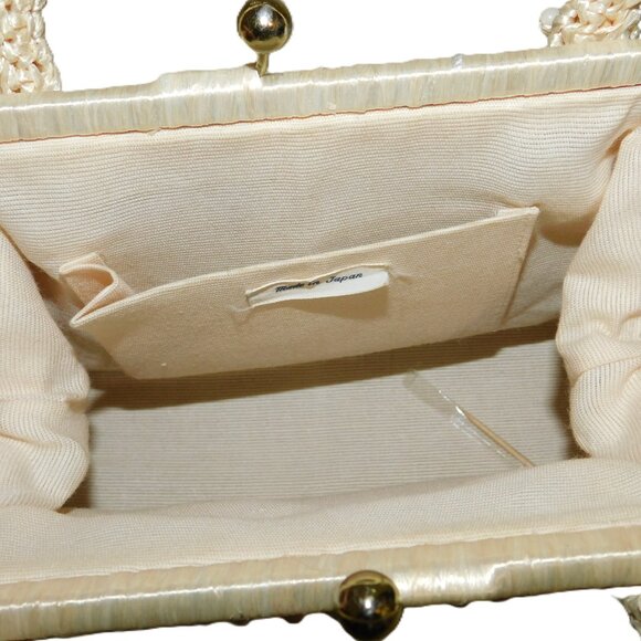 Vintage Woven Beaded Handbag Kiss Lock Closure Made In Japan - Picture 5 of 9